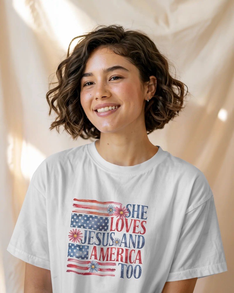 USA Faith Girl - Christian T-Shirt - Image 5