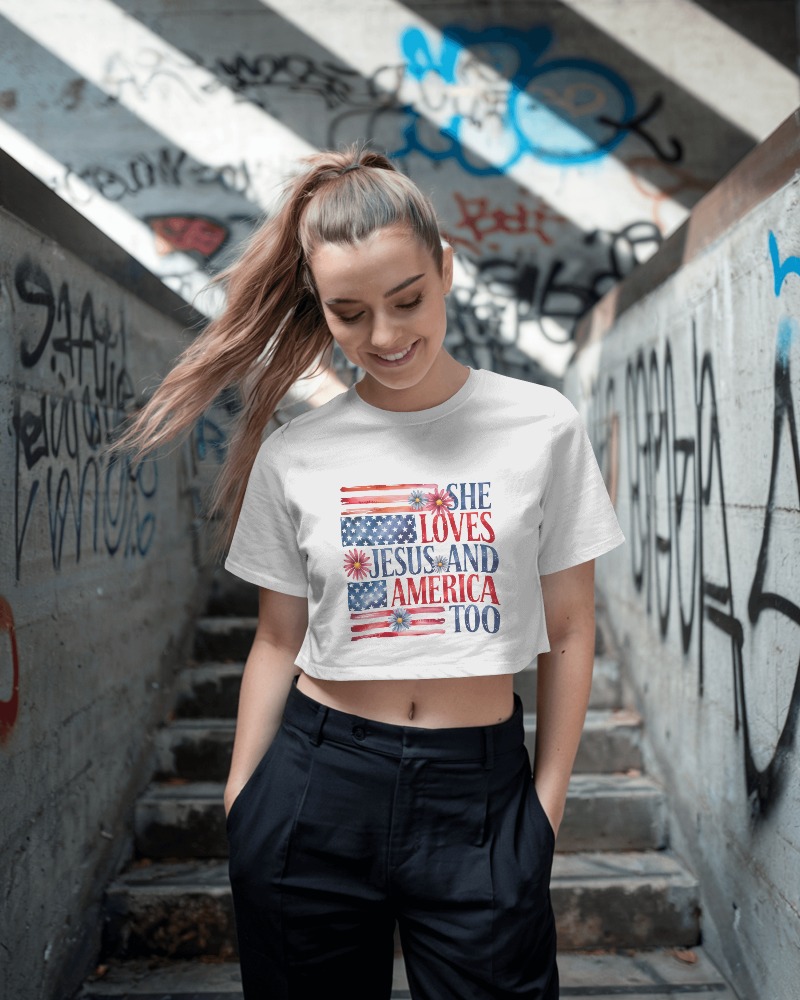 USA Faith Girl - Christian T-Shirt - Image 4